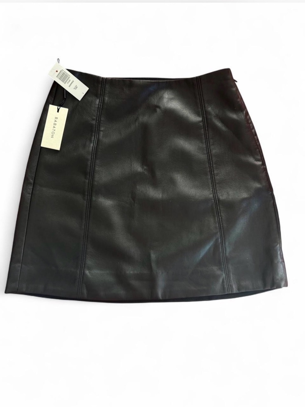 NWT-Aritzia Babaton Black Faux Leather Mini Skirt